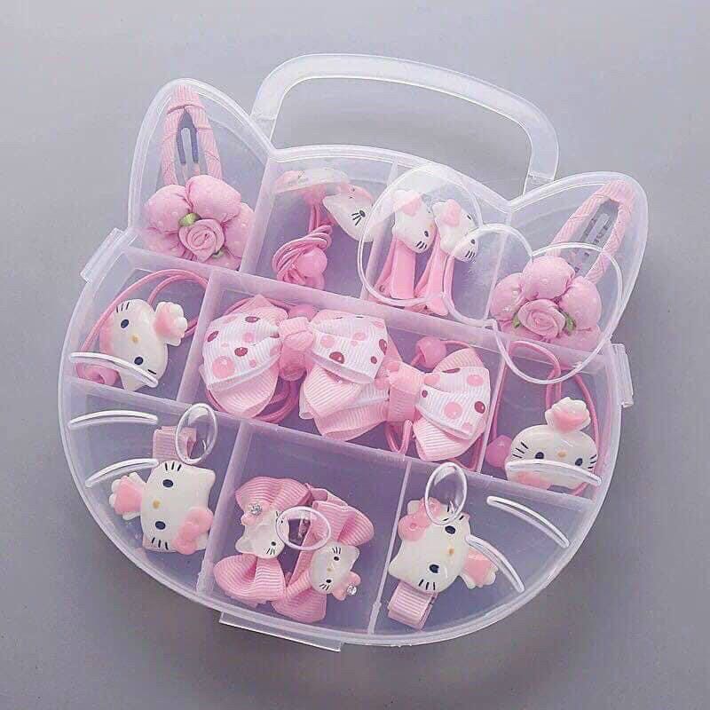🎊🎊🎊Hộp buộc tóc kity hồng cho bé Mẹ nào có Công Chúa 👸