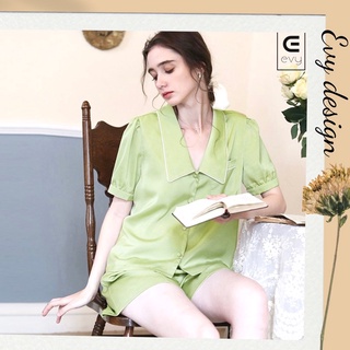 Bộ đồ ngủ lụa cộc tay, bộ pijama lụa tiểu thư cao cấp (BN003)⚡️FREE SHIP⚡️