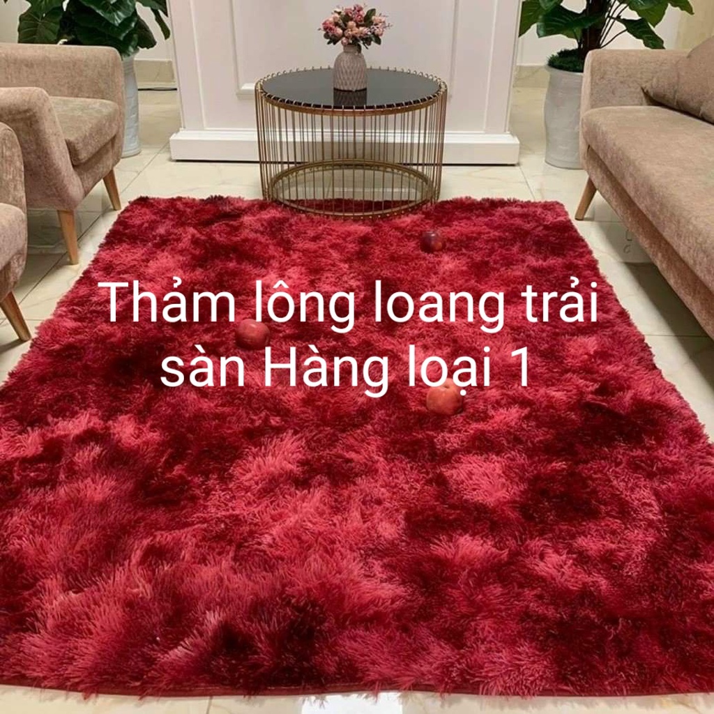 Thảm lông loang trải sàn phòng khách , phòng ngủ siêu mềm mượt