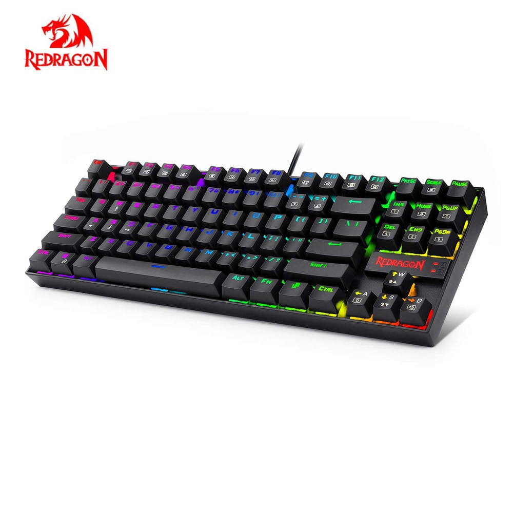 Redragon K552RGB KUMARA K552 Đèn nền RGB Bàn phím chơi game cơ học 87 Phím Màu xanh lam Công tắc Bàn phím có đèn nền cho người chơi game