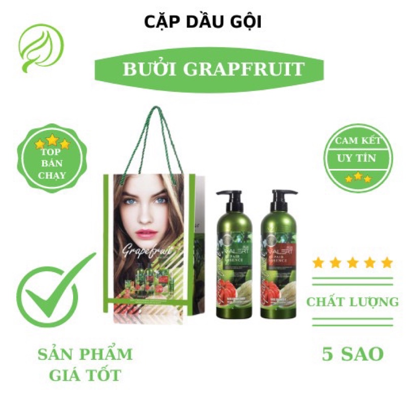 Cặp Dầu Gội Xả Bưởi GRAPEFRUIT PLUS Chống Rụng Tóc Phục Hồi Hư Tổn 850ml