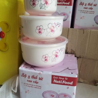 Bộ 3 thố sứ km NutiFood