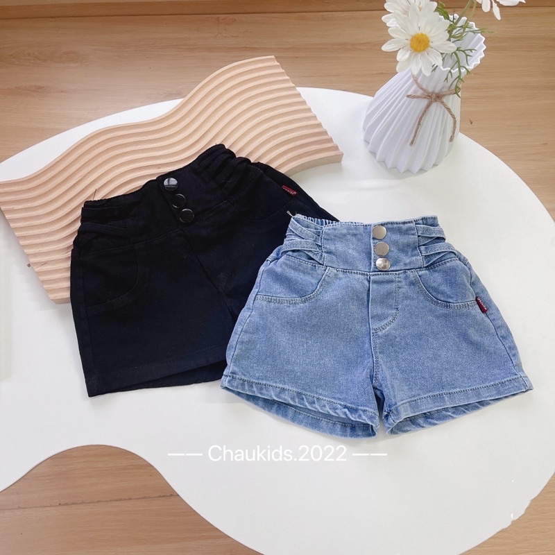 Quần short kaki bò dây rút cho bé gái size đại phong cách