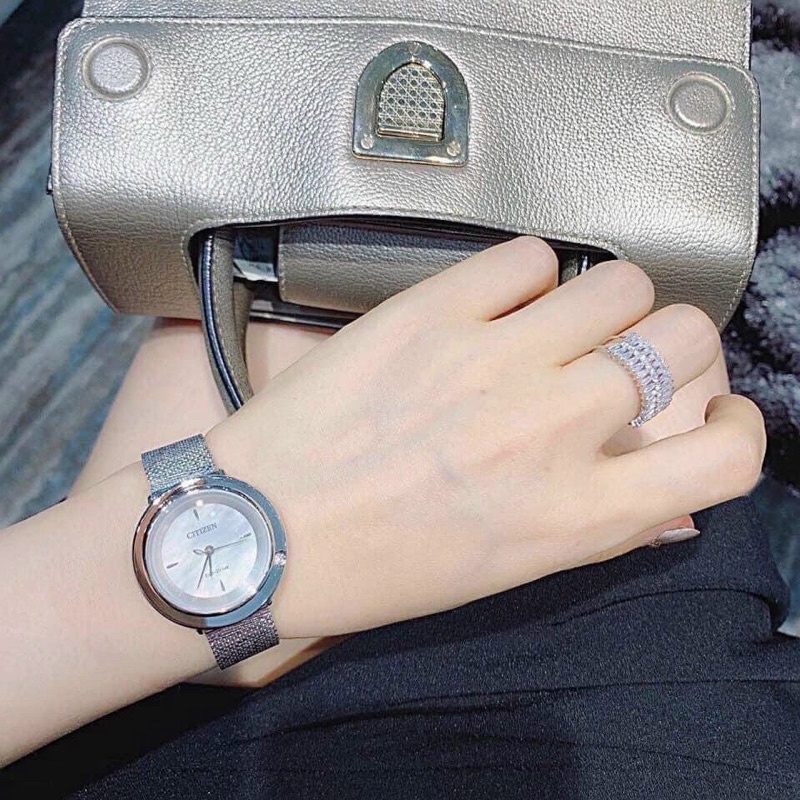 Đồng Hồ Nữ C itizen, size 32mm, Dây Lưới Thép Không Gỉ, Chống Nước 50m