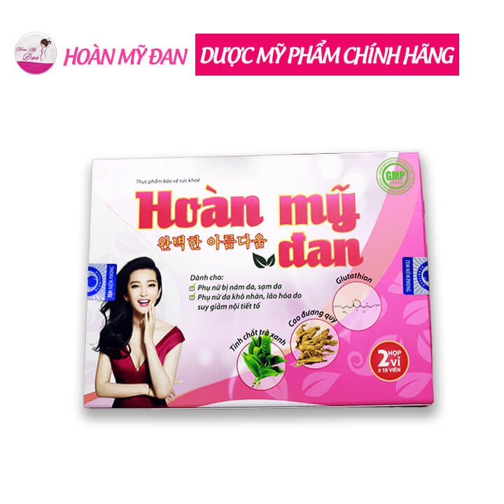 Viên uống hỗ trợ trị mụn, mờ vết thâm, nám, tàn nhang Hoàn Mỹ Đan