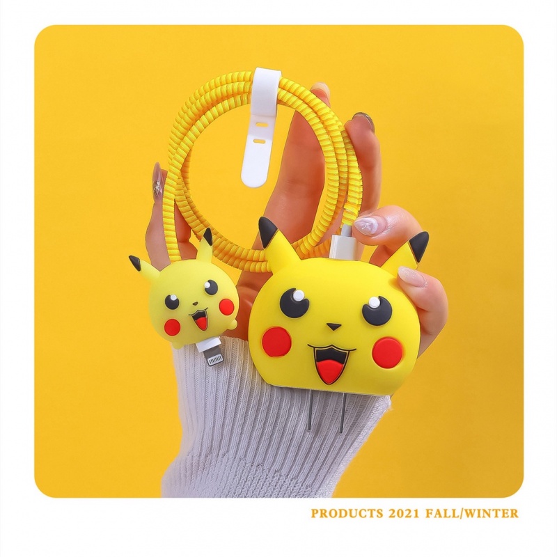 Bộ phụ kiện bảo vệ hoàn toàn mới Cáp sạc 20W 18W cho iphone 11 pro max 12 mini 13 pro vỏ sạc hoạt hình silicon dễ thương dây sạc ip dây bộ sạc iphone