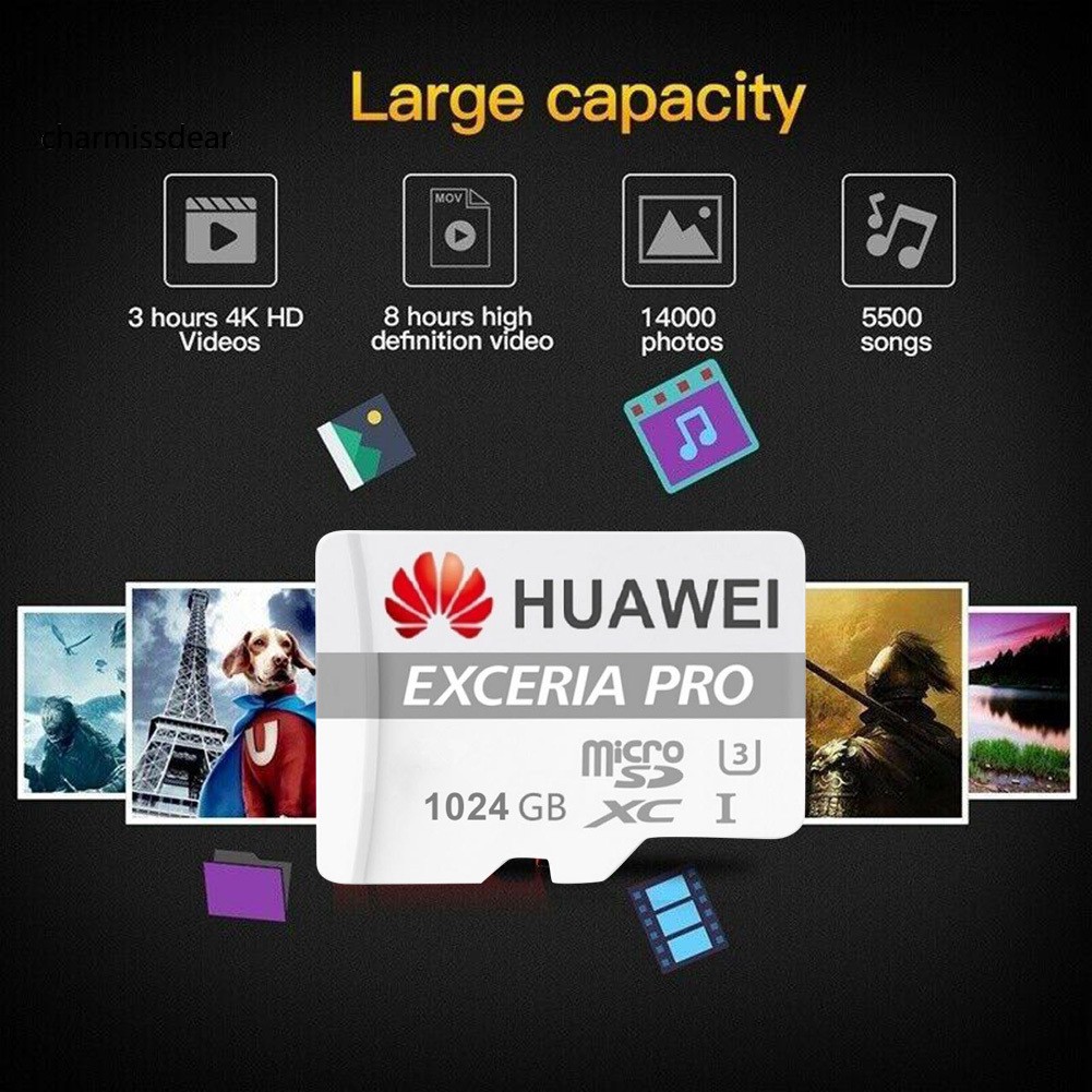 【charmissdear.TF】Hua Wei 512GB/1TB U3 High Speed TF Flash Memory Storage Card for Phone Tablet