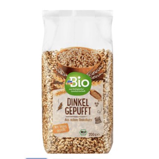 Bỏng lúa mỳ hữu cơ mật ong DmBio - Bỏng lúa mì mật ong hữu cơ Dinkel Gepufft 200g