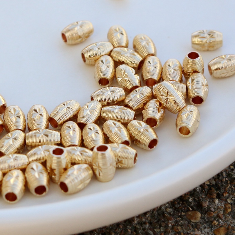 Set 10 ống mạ vàng/bạc 14k đính hạt cườm nhỏ dùng làm đồ trang sức thủ công