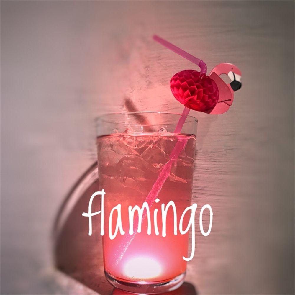 Bộ 25 Ống Hút Dùng Một Lần Trang Trí Tiệc Hình Chim Hồng Hạc