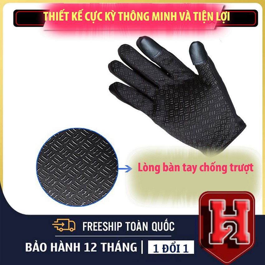 💥Sale Up To 50%💥Găng Tay Đi Xe Máy Chống Thấm Nước Lót Nỉ Có Khóa Kéo