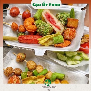 Cá viên chiên chiên sẵn tự chọn tặng kèm tương ớt, xiên que Cậu Út Food