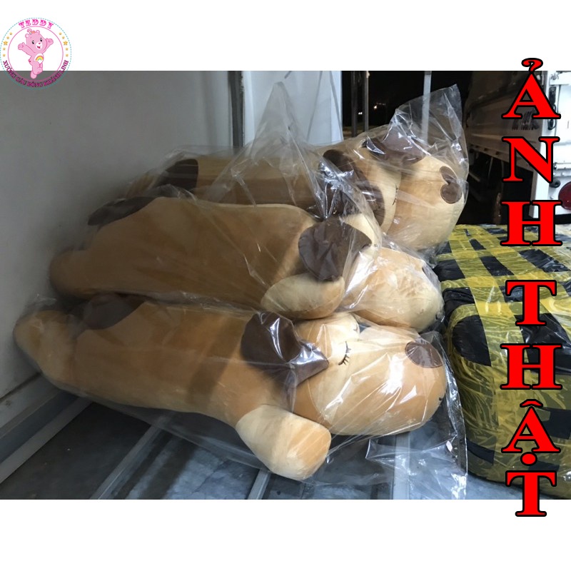 Gấu Bông Chó Ngủ Mũi Tim Siêu To Khổng Lồ Size 1M Hàng Cao Cấp Xuất Dư Siêu Thị