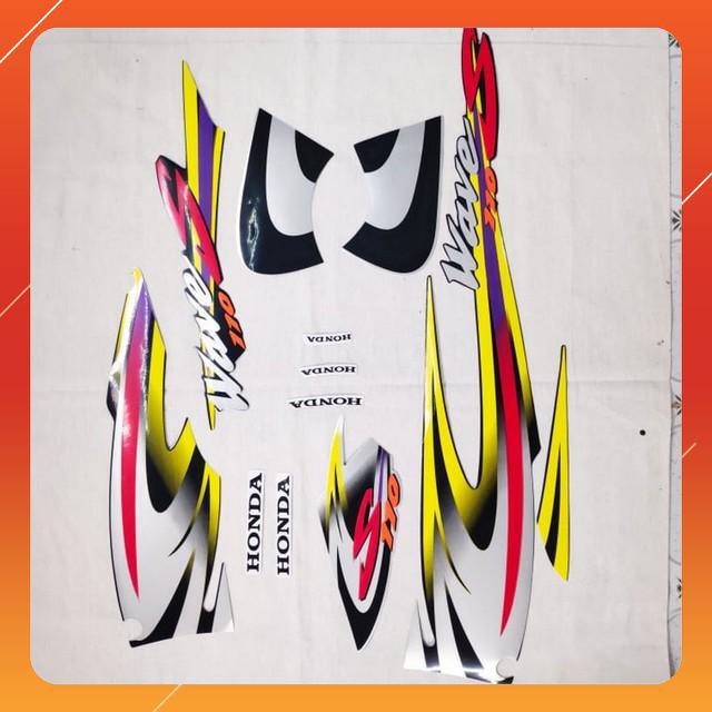 [CỰC RẺ]  BỘ TEM 3 LỚP MẪU ZIN HÀNG CAO CẤP CHO WAVE S 110 - MÀU VÀNG ĐỎ