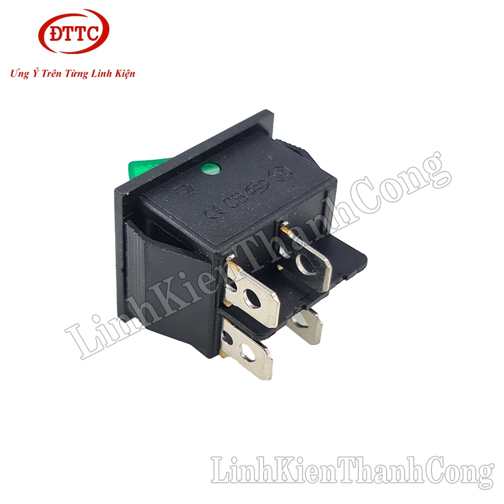 Công Tắc KCD4 16A/250V 4Pin 31x25mm Xanh