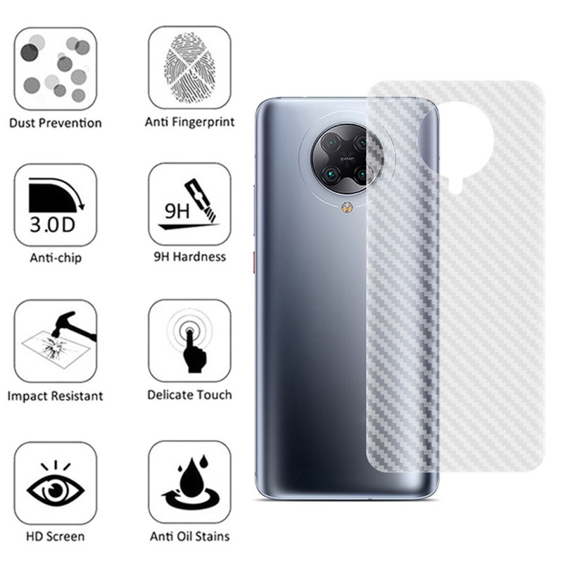 Miếng dán sợi carbon bề mặt 3D bảo vệ cho Xiaomi Redmi 10 Note 10 5g 9 Pro 10s 9s 9t Poco F3 F2 X3 Pro Nfc