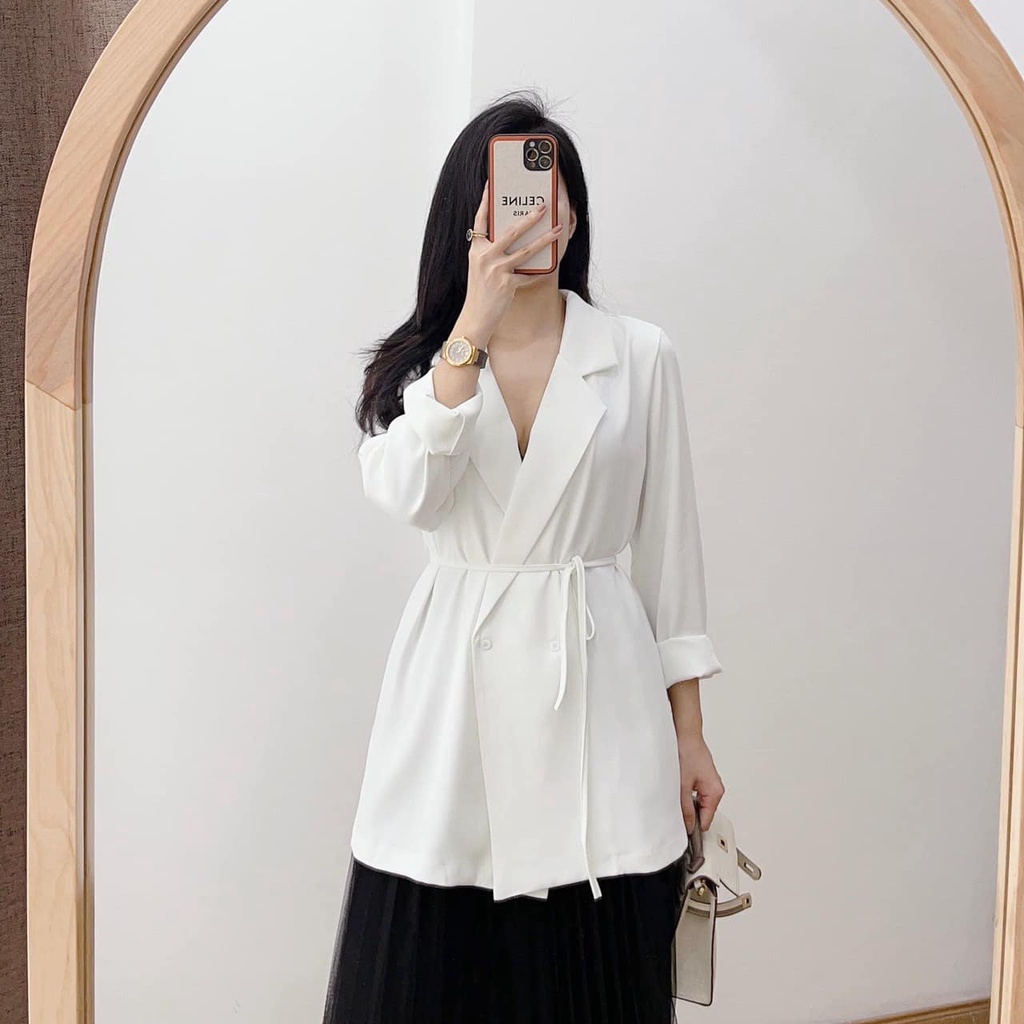 [FREESHIP-ẢNH THẬT] Khoác vest kèm dây zr