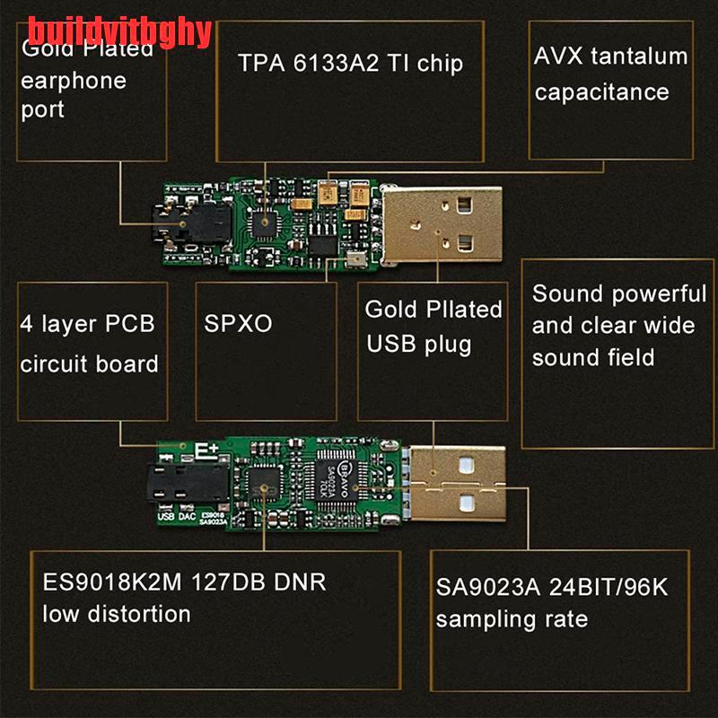 {buildvitbghy}USB HiFi Sound Card OTG DAC Decoder Amplifier SA9023A ES9018K2M Fever IHL