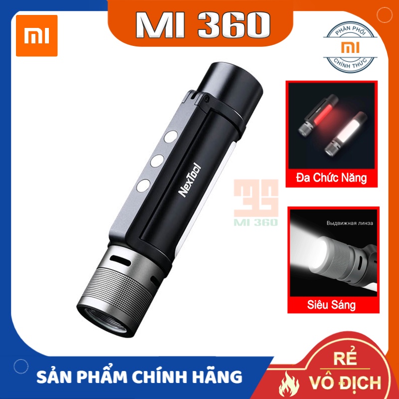 Đèn Pin Siêu Sáng Đa Năng Xiaomi Nextool NE20030 Ngoài Trời 6 trong 1✅ Kiêm Pin Sạc Dự Phòng 2600mAh, Còi Báo Động