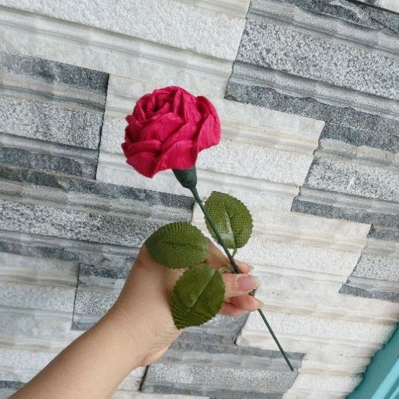 Hoa hồng giấy nhún handmade