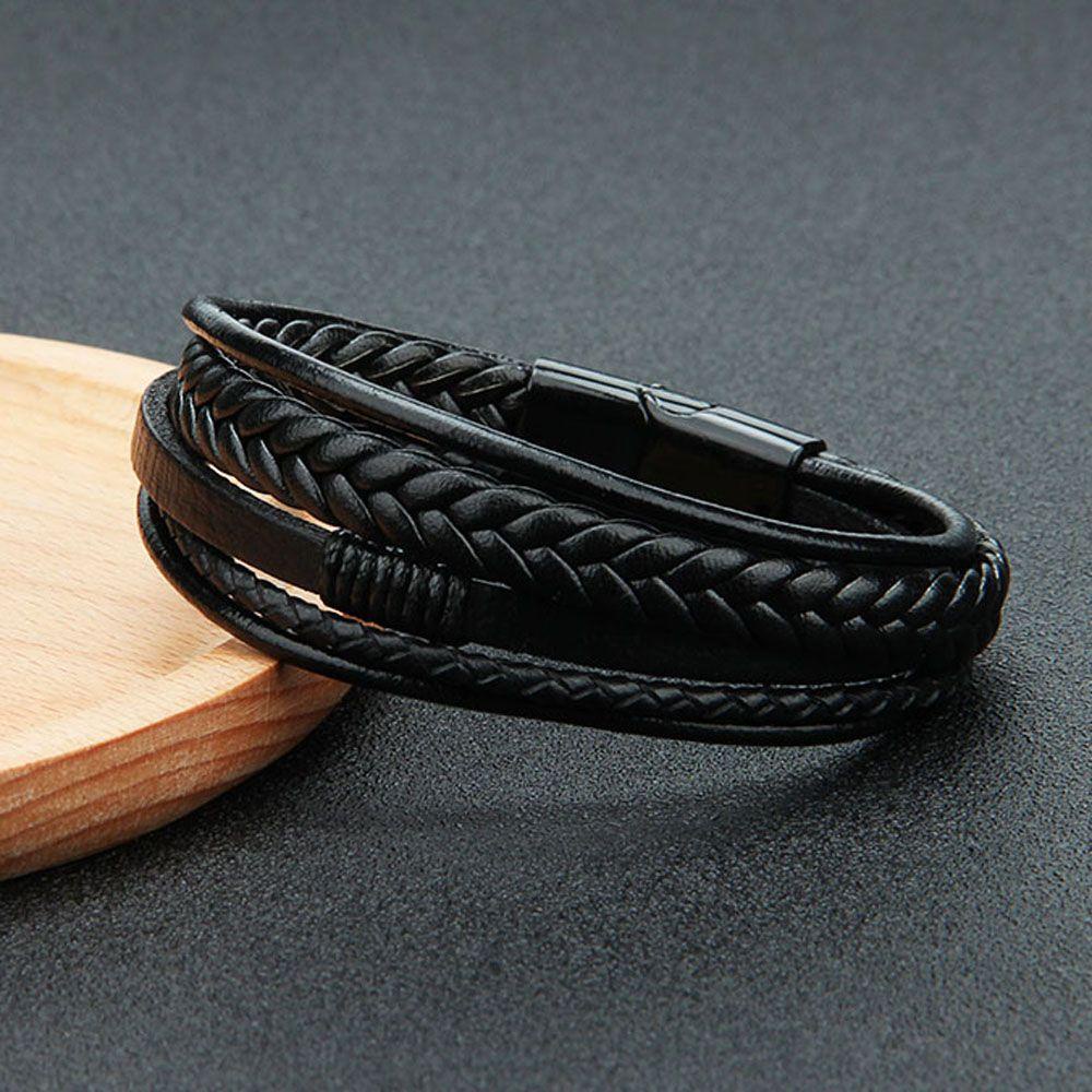 MOCHO Vòng Tay Da 20.5Cm Phong Cách Tối Giản Cho Nam Và Nữ