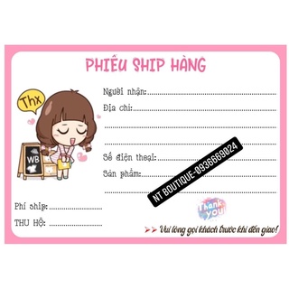 PHIẾU SHIP -  GỬI HÀNG ( decal chỉ cần ghi thông tin lột ra và dán )