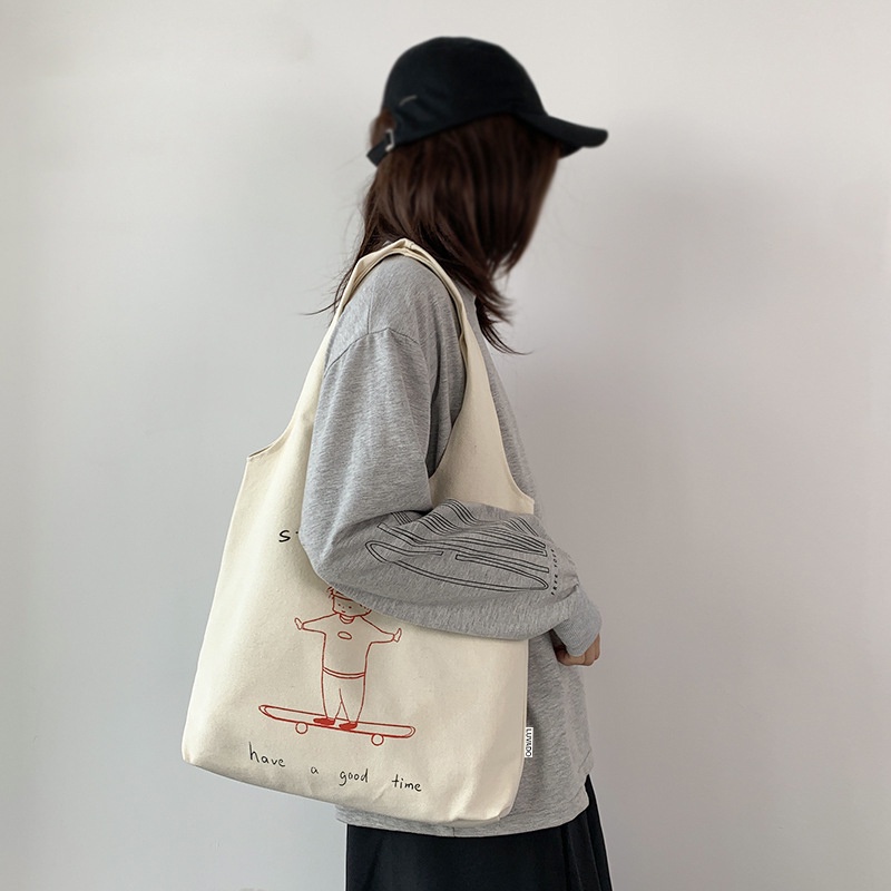 Túi tote giá rẻ vải canvas đeo chéo đi học LOT STORE TX785