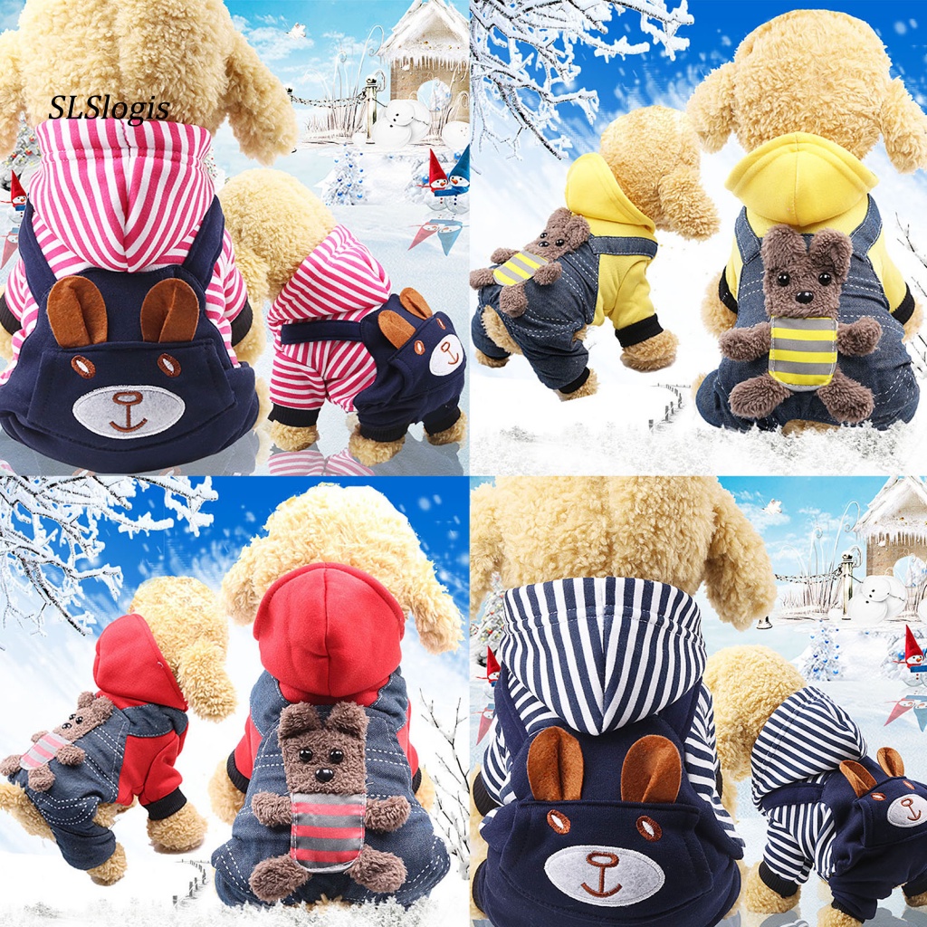 Áo Khoác Có Nón Và Quần Yếm Giữ Ấm Mùa Thu Đông Cho Thú Cưng