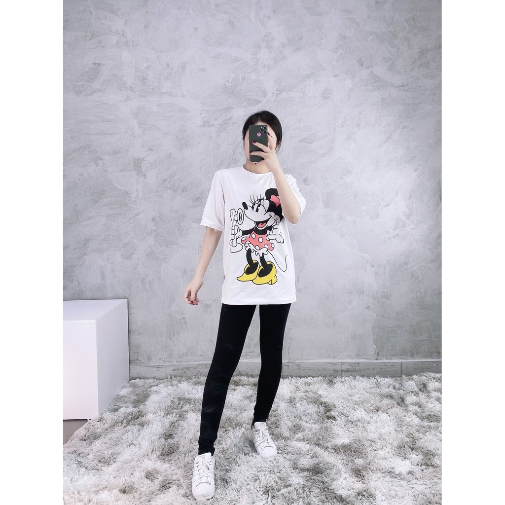 (HÀNG XUẤT XỊN) Áo LV01 trắng MICKEY TEE UNISEX Made in Cambodia Full tag code Size XS S M L