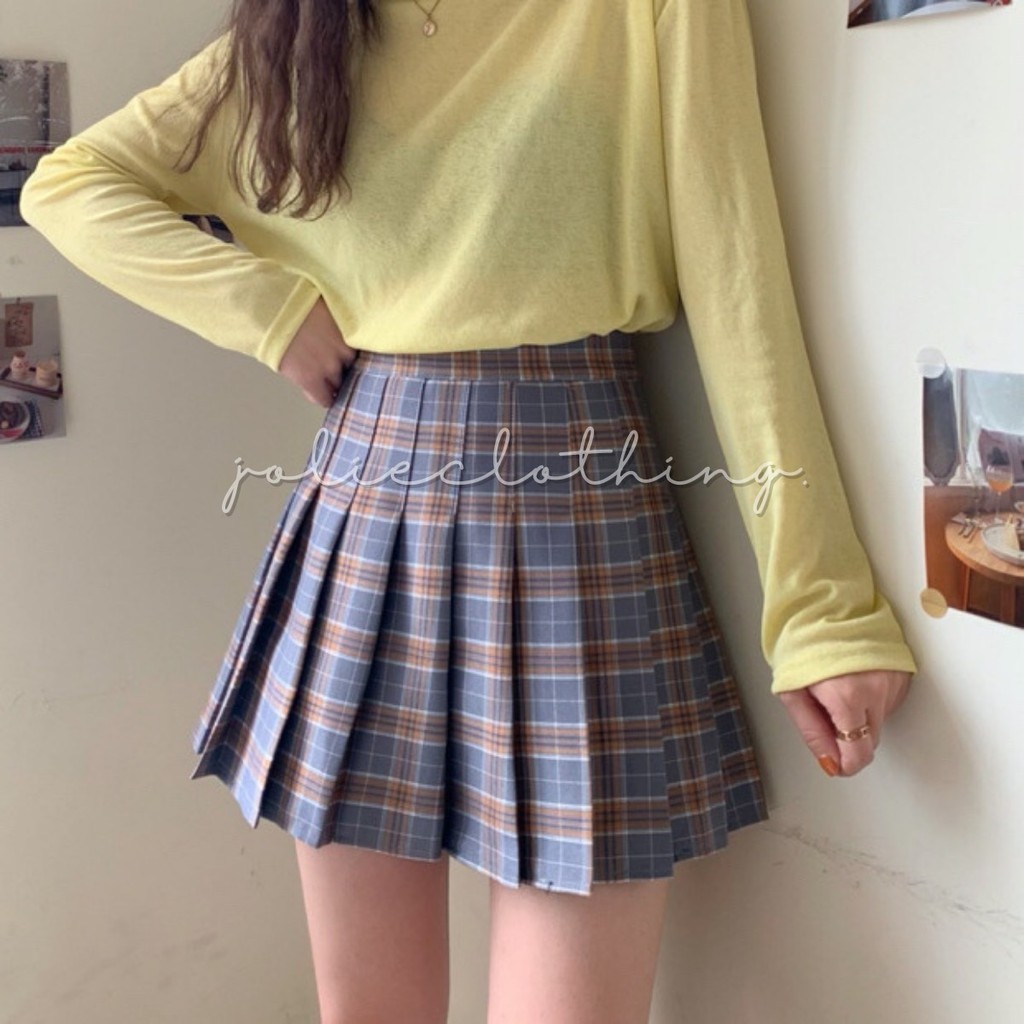 [Có Bigsize] Chân váy tennis xếp ly kẻ caro dáng ngắn chữ A phong cách Hàn Quốc | BigBuy360 - bigbuy360.vn
