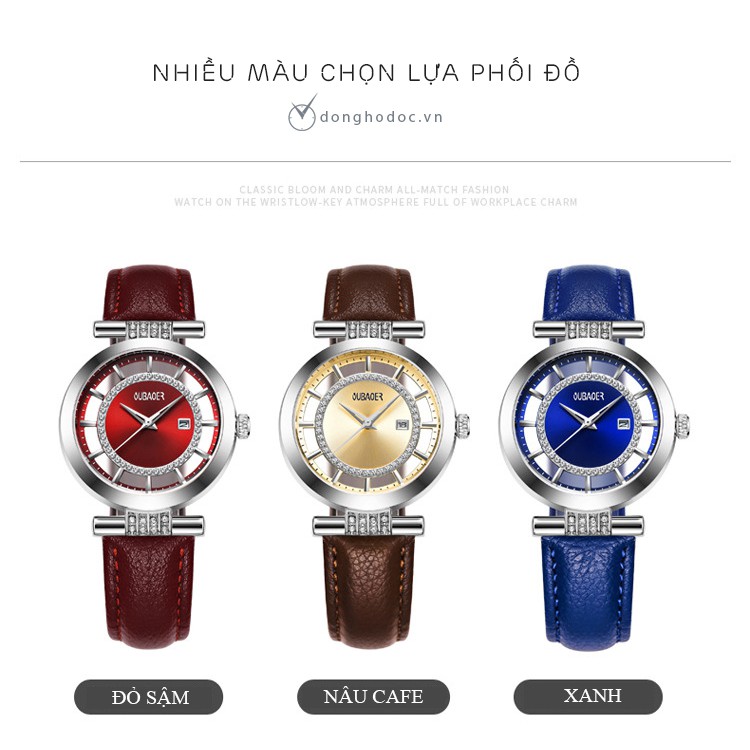Đồng hồ Nữ OUBAOER Romance – Dây da thật cao cấp - Thời trang pháp | BigBuy360 - bigbuy360.vn