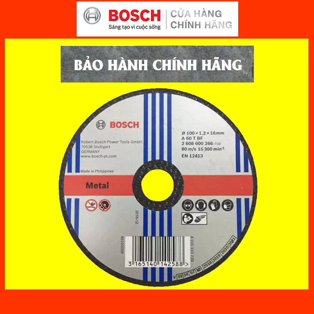 [CHÍNH HÃNG] Đá Cắt Bosch (2608600266) 100x1.2x16mm (sắt) Giá Rẻ, Bền Bỉ