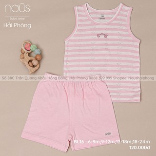 Nous bộ ba lỗ kẻ hồng trắng
