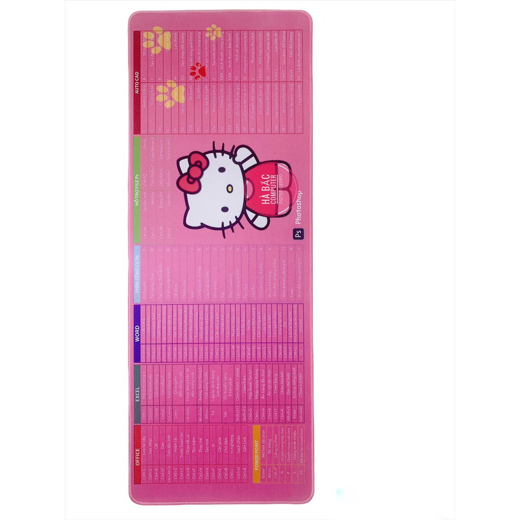 Bàn Di - Pad Chuột Phím Tắt Văn Phòng Màu Hồng Dễ Thương Nhiều Kích Cỡ
