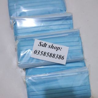 Bịch 10 chiếc khẩu trang y tế 4 lớp màu xanh