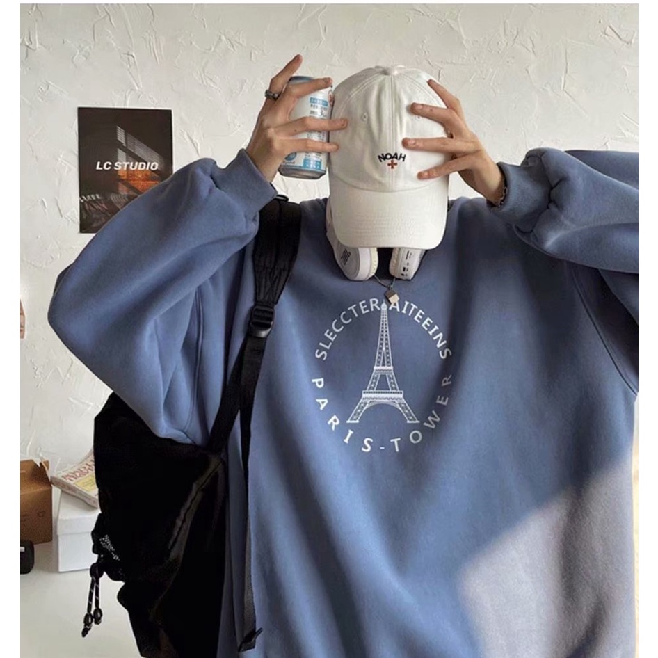 Áo sweatshirt tay dài dáng rộng mặc chui đầu size M-5XL ấm áp phong cách Nhật Bản thời trang dành cho nam