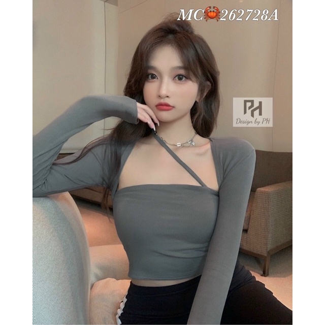 Áo cổ vuông dây chéo