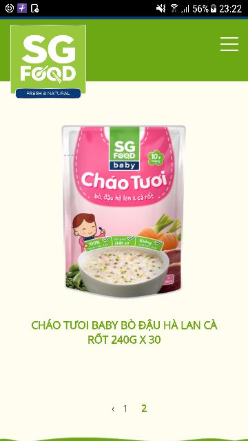 Combo 30 gói nhiều vị cháo tươi cho bé SG food