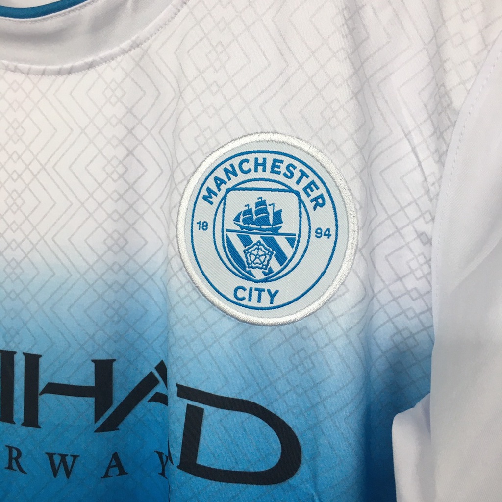 Bộ quần áo đá banh ManCity trắng xanh mới 22-23 SV