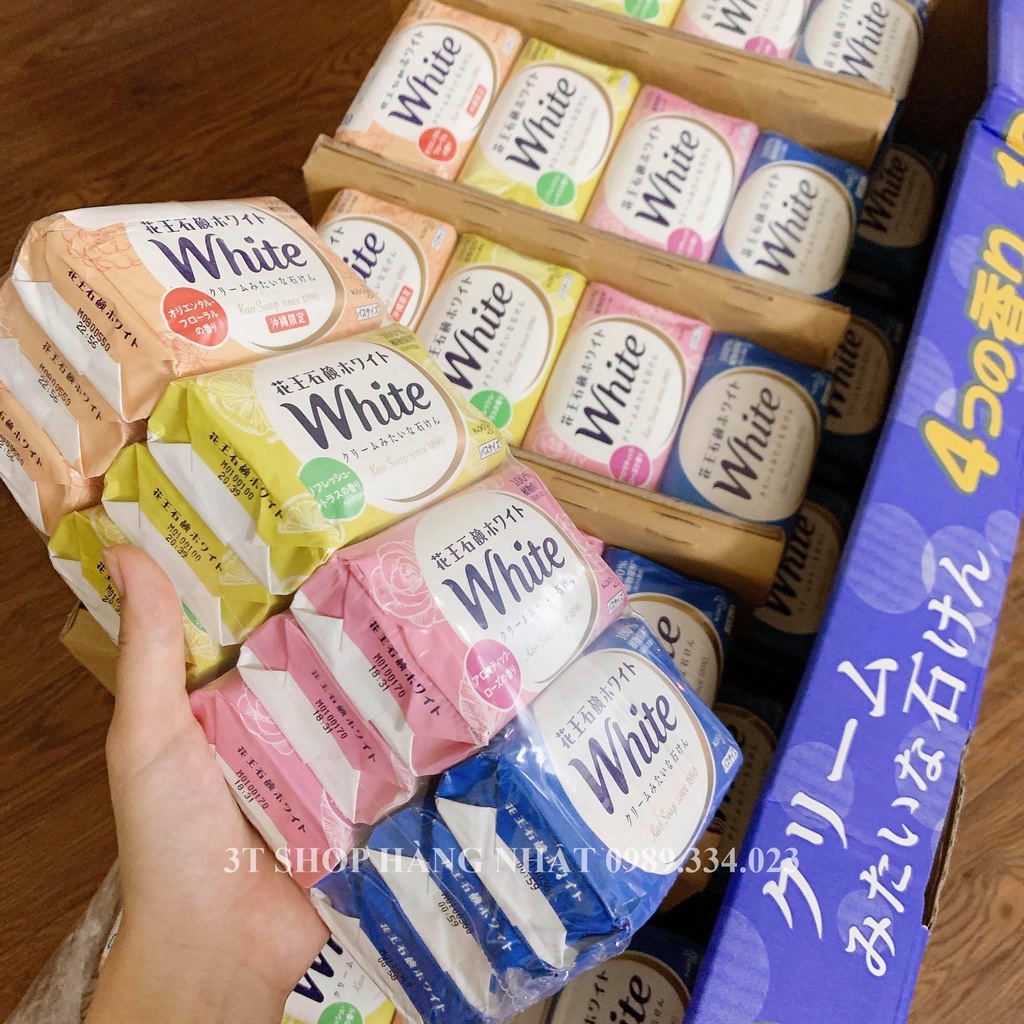 Xà bông tắm trắng da KAO white hương Hoa Cỏ