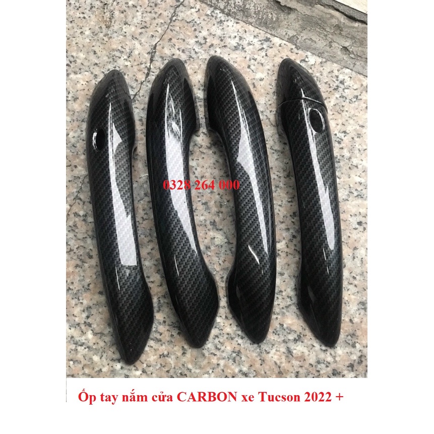 Ốp tay nắm, hõm cửa CARBON xe Huyndai Tucson 2022, 2023 vân Cacbon cao cấp