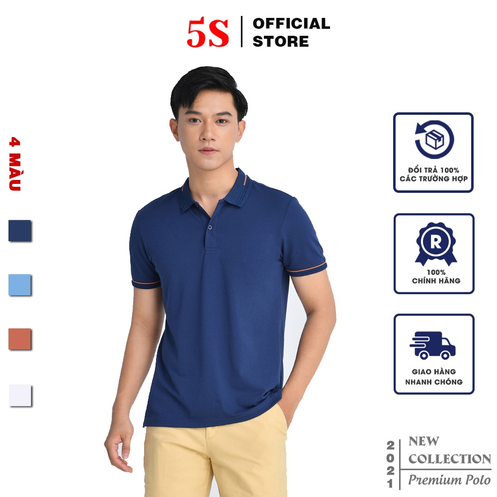 Áo Polo Nam 5S FASHION Chất Liệu Cotton, Thoáng Mát, Thấm Hút, Thiết Kế Basic, Dễ Mặc (APC23404)