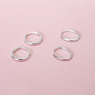 Khuyên tròn trơn size lớn BẠC S925 K008
