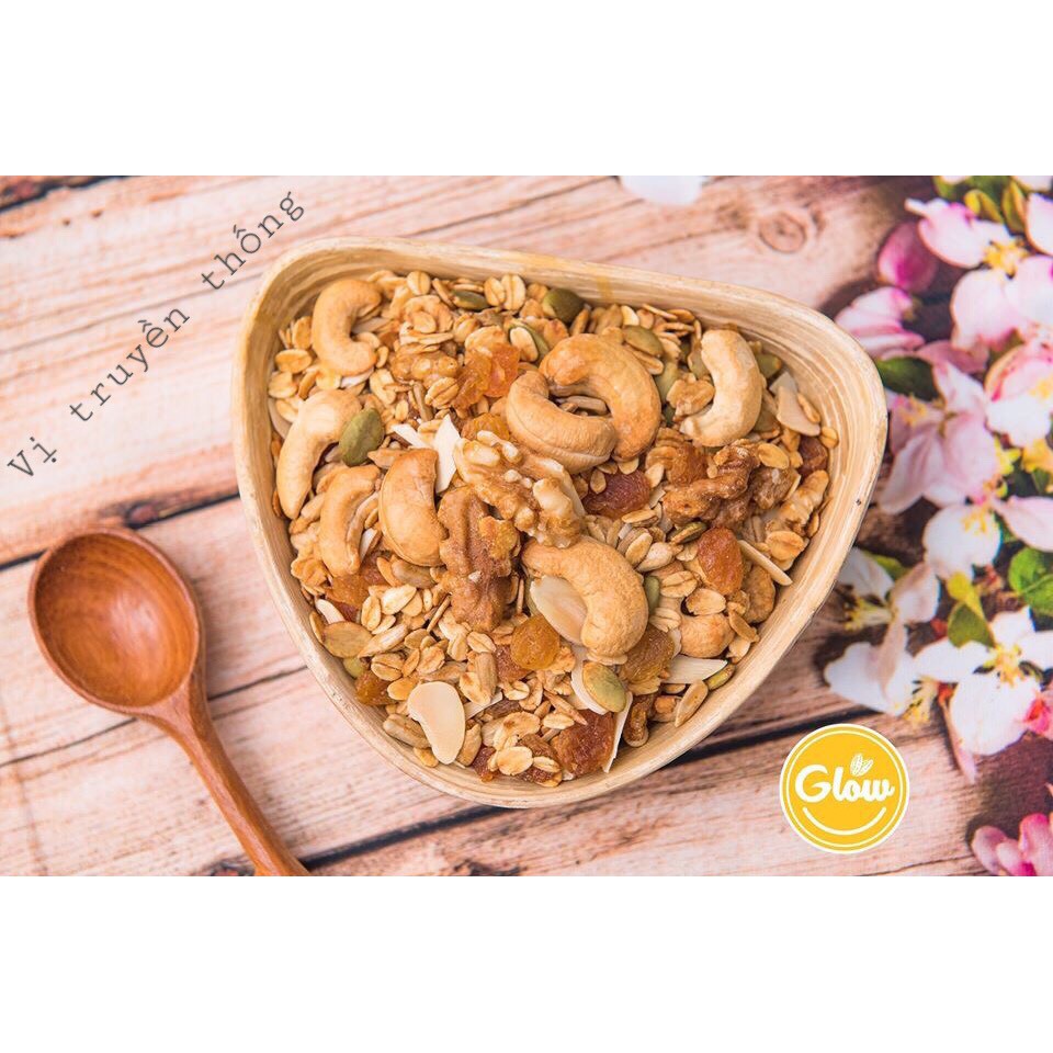 GLOW Granola: thơm ngon, không đường (sản phẩm  đạt tiêu chuẩn chất lượng Vệ Sinh An Toàn Thực Phẩm)