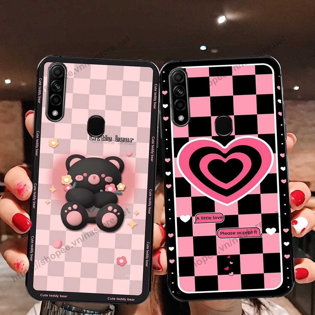 Ốp lưng Oppo A31 2020 / A8 gấu, đồng hồ dễ thương cute giá rẻ