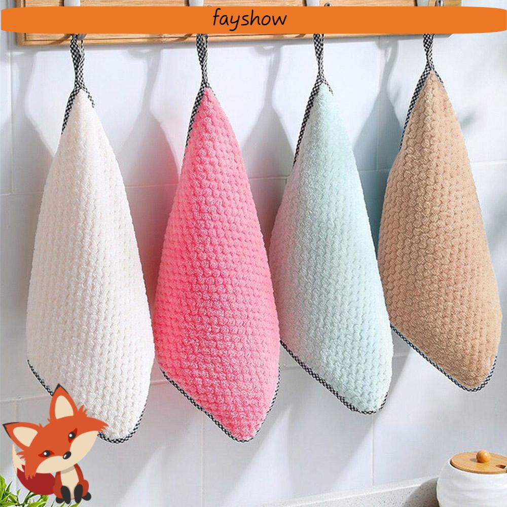 Khăn Lau Chén Đĩa Bằng Lông Cừu Dày Thấm Hút Nước Đa Màu Sắc Cho Nhà Bếp/Phòng Tắm