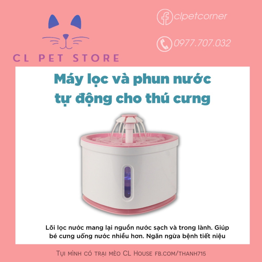 Máy uống nước tự động hình tim cho thú cưng