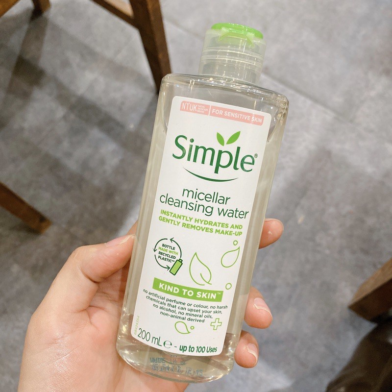 Nước Tẩy Trang Simple Micellar Cleansing Water 200ml- Sạch sâu dịu nhẹ