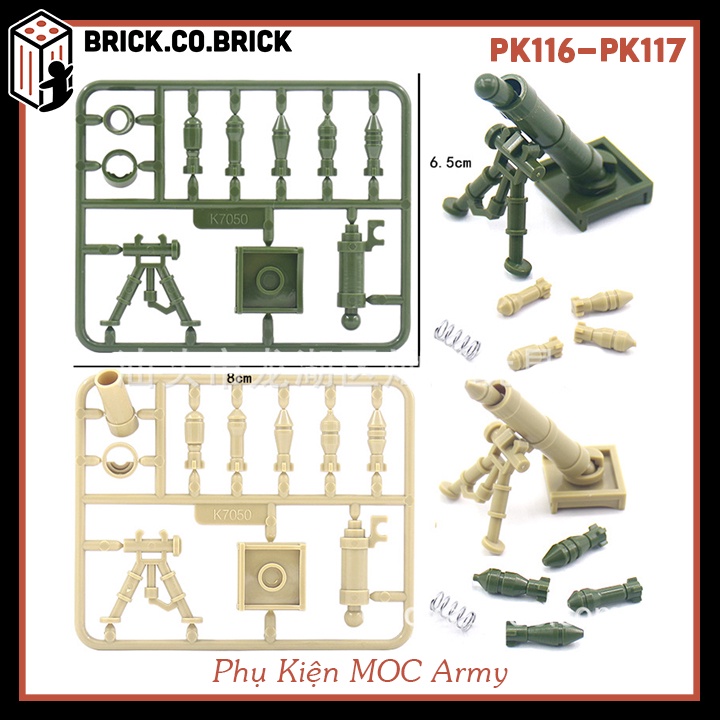 Phụ Kiện Hiện Đại Quân Sự Đồ Chơi Lắp ráp Minifig Army MOC Màu Be và Xanh PK116 PK117
