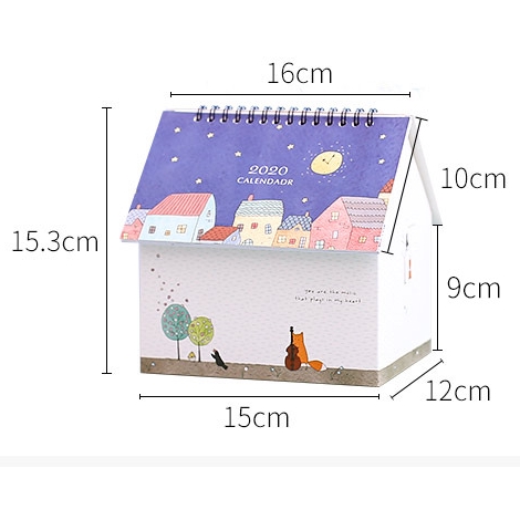 Desktop hộp lưu trữ gấp nhà sáng tạo lịch 2020 nhỏ tươi xách tay đa chức năng Desktop Calendar